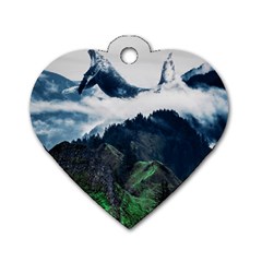 Whales Peak Dog Tag Heart (two Sides) by goljakoff