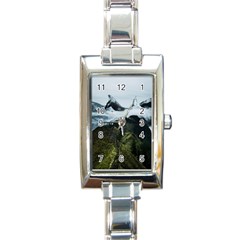 Whale Lands Rectangle Italian Charm Watch by goljakoff