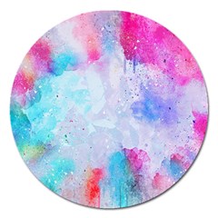 Rainbow Paint Magnet 5  (round) by goljakoff