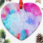 Rainbow paint Heart Ornament (Two Sides) Front