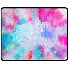 Rainbow Paint Double Sided Fleece Blanket (medium)  by goljakoff