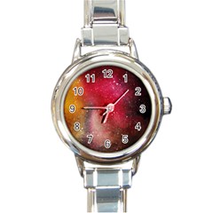 Red And Yellow Drops Round Italian Charm Watch by goljakoff