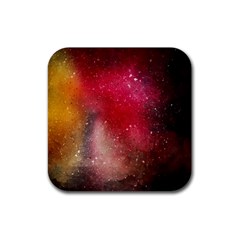 Red And Yellow Drops Rubber Coaster (square)  by goljakoff