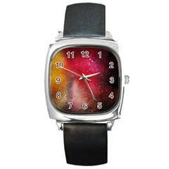 Red And Yellow Drops Square Metal Watch by goljakoff