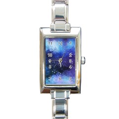 Blue paint Rectangle Italian Charm Watch