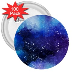 Blue Paint 3  Buttons (100 Pack)  by goljakoff