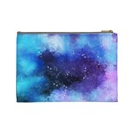 Blue paint Cosmetic Bag (Large) Back