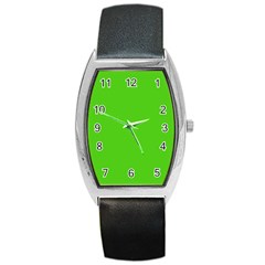 Bright Green Barrel Style Metal Watch