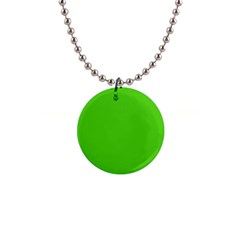 Bright Green 1  Button Necklace by FabChoice