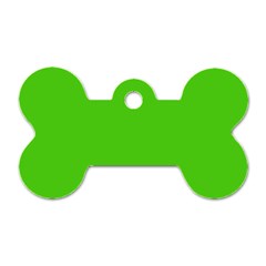 Bright Green Dog Tag Bone (two Sides) by FabChoice