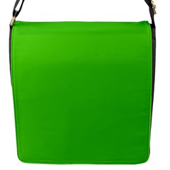 Bright Green Flap Closure Messenger Bag (S)