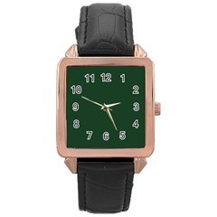 Eden Green Rose Gold Leather Watch  by FabChoice