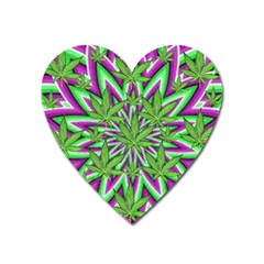 Purple, White, Green, Marijuana, Leaves, Cbdoilprincess  5de76707-e767-40d0-a70d-e7c36407f0a3 Heart Magnet by CBDOilPrincess1