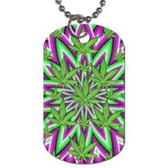 Purple, White, Green, Marijuana, Leaves, Cbdoilprincess  5de76707-e767-40d0-a70d-e7c36407f0a3 Dog Tag (one Side) by CBDOilPrincess1