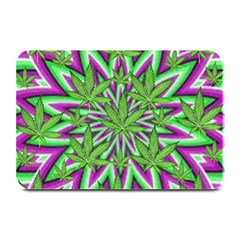 Purple, White, Green, Marijuana, Leaves, Cbdoilprincess  5de76707-e767-40d0-a70d-e7c36407f0a3 Plate Mats by CBDOilPrincess1