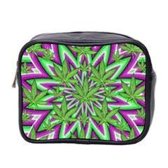 Purple, White, Green, Marijuana, Leaves, Cbdoilprincess  5de76707-e767-40d0-a70d-e7c36407f0a3 Mini Toiletries Bag (two Sides) by CBDOilPrincess1