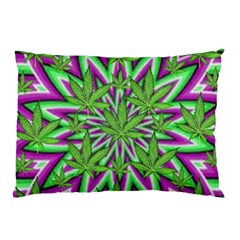 Purple, White, Green, Marijuana, Leaves, Cbdoilprincess  5de76707-e767-40d0-a70d-e7c36407f0a3 Pillow Case (two Sides) by CBDOilPrincess1