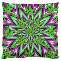 Purple, White, Green, Marijuana, Leaves, Cbdoilprincess  5de76707-e767-40d0-a70d-e7c36407f0a3 Standard Flano Cushion Case (one Side) by CBDOilPrincess1