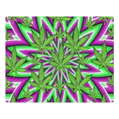 Purple, White, Green, Marijuana, Leaves, Cbdoilprincess  5de76707-e767-40d0-a70d-e7c36407f0a3 Double Sided Flano Blanket (large)  by CBDOilPrincess1