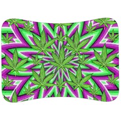 Purple, White, Green, Marijuana, Leaves, Cbdoilprincess  5de76707-e767-40d0-a70d-e7c36407f0a3 Velour Seat Head Rest Cushion by CBDOilPrincess1