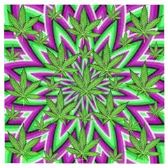 Purple, White, Green, Marijuana, Leaves, Cbdoilprincess  5de76707-e767-40d0-a70d-e7c36407f0a3 Wooden Puzzle Square by CBDOilPrincess1