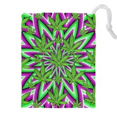 Purple, White, Green, Marijuana, Leaves, Cbdoilprincess  5de76707-e767-40d0-a70d-e7c36407f0a3 Drawstring Pouch (5xl) by CBDOilPrincess1