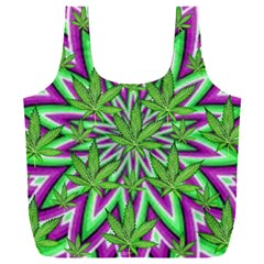 Purple, White, Green, Marijuana, Leaves, Cbdoilprincess  5de76707-e767-40d0-a70d-e7c36407f0a3 Full Print Recycle Bag (xxl) by CBDOilPrincess1