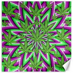 Purple, White, Green, Marijuana, Leaves, Cbdoilprincess  5de76707-e767-40d0-a70d-e7c36407f0a3 Canvas 16  X 16  by CBDOilPrincess1