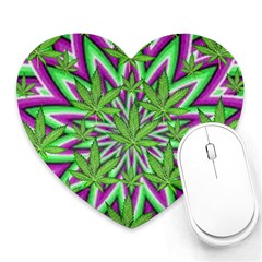 Purple, White, Green, Marijuana, Leaves, Cbdoilprincess  5de76707-e767-40d0-a70d-e7c36407f0a3 Heart Mousepads by CBDOilPrincess1