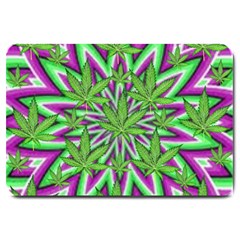 Purple, White, Green, Marijuana, Leaves, Cbdoilprincess  5de76707-e767-40d0-a70d-e7c36407f0a3 Large Doormat  by CBDOilPrincess1