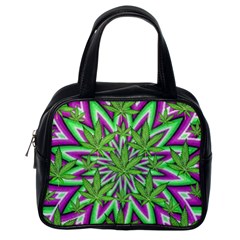 Purple, White, Green, Marijuana, Leaves, Cbdoilprincess  5de76707-e767-40d0-a70d-e7c36407f0a3 Classic Handbag (one Side) by CBDOilPrincess1