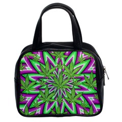 Purple, White, Green, Marijuana, Leaves, Cbdoilprincess  5de76707-e767-40d0-a70d-e7c36407f0a3 Classic Handbag (two Sides) by CBDOilPrincess1