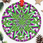 Purple, White, Green, Marijuana, Leaves, CBDOilPrincess  5de76707-e767-40d0-a70d-e7c36407f0a3 Round Filigree Ornament (Two Sides) Front