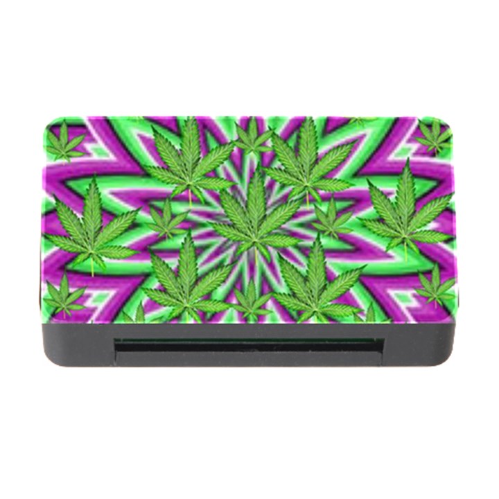 Purple, White, Green, Marijuana, Leaves, CBDOilPrincess  5de76707-e767-40d0-a70d-e7c36407f0a3 Memory Card Reader with CF