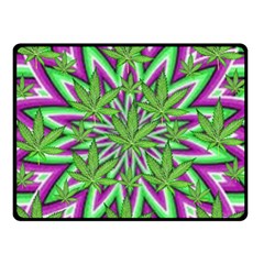 Purple, White, Green, Marijuana, Leaves, Cbdoilprincess  5de76707-e767-40d0-a70d-e7c36407f0a3 Double Sided Fleece Blanket (small)  by CBDOilPrincess1