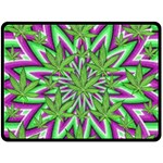 Purple, White, Green, Marijuana, Leaves, CBDOilPrincess  5de76707-e767-40d0-a70d-e7c36407f0a3 Double Sided Fleece Blanket (Large)  80 x60  Blanket Front