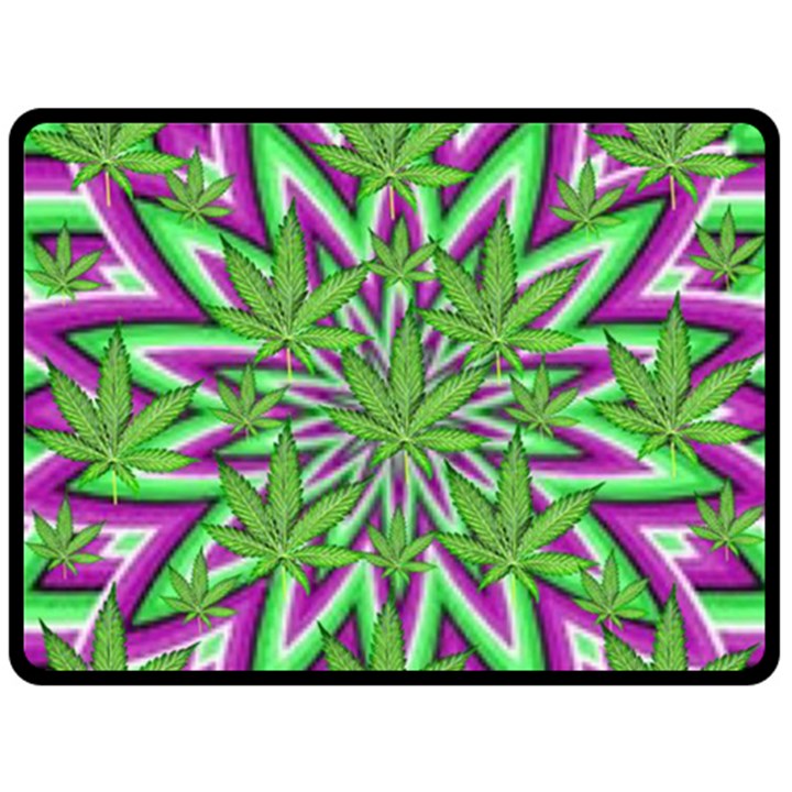 Purple, White, Green, Marijuana, Leaves, CBDOilPrincess  5de76707-e767-40d0-a70d-e7c36407f0a3 Double Sided Fleece Blanket (Large) 