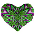 Purple, White, Green, Marijuana, Leaves, CBDOilPrincess  5de76707-e767-40d0-a70d-e7c36407f0a3 Large 19  Premium Flano Heart Shape Cushions Front