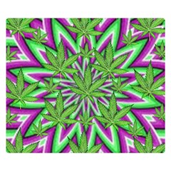 Purple, White, Green, Marijuana, Leaves, Cbdoilprincess  5de76707-e767-40d0-a70d-e7c36407f0a3 Double Sided Flano Blanket (small)  by CBDOilPrincess1