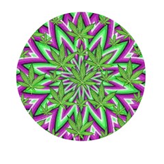 Purple, White, Green, Marijuana, Leaves, Cbdoilprincess  5de76707-e767-40d0-a70d-e7c36407f0a3 Mini Round Pill Box (pack Of 3) by CBDOilPrincess1