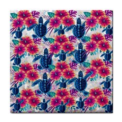 Tropical Flowers Turtles Cbdoilprincess 9a8efa63-1b6b-4226-a85c-858859e581d8 Tile Coaster by CBDOilPrincess1