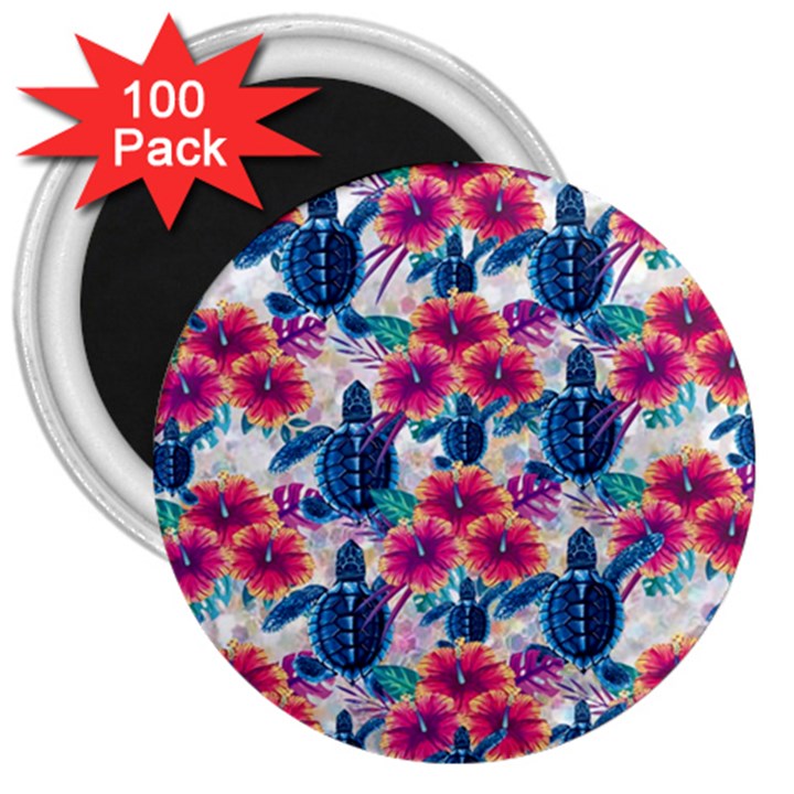 Tropical Flowers Turtles CBDOilPrincess 9a8efa63-1b6b-4226-a85c-858859e581d8 3  Magnets (100 pack)