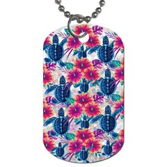 Tropical Flowers Turtles Cbdoilprincess 9a8efa63-1b6b-4226-a85c-858859e581d8 Dog Tag (one Side) by CBDOilPrincess1