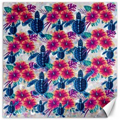 Tropical Flowers Turtles Cbdoilprincess 9a8efa63-1b6b-4226-a85c-858859e581d8 Canvas 12  X 12  by CBDOilPrincess1