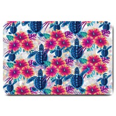 Tropical Flowers Turtles Cbdoilprincess 9a8efa63-1b6b-4226-a85c-858859e581d8 Large Doormat  by CBDOilPrincess1