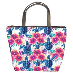 Tropical Flowers Turtles Cbdoilprincess 9a8efa63-1b6b-4226-a85c-858859e581d8 Bucket Bag by CBDOilPrincess1