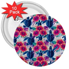 Tropical Flowers Turtles Cbdoilprincess 9a8efa63-1b6b-4226-a85c-858859e581d8 3  Buttons (10 Pack)  by CBDOilPrincess1