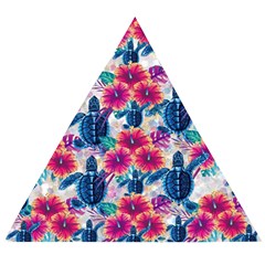 Tropical Flowers Turtles Cbdoilprincess 9a8efa63-1b6b-4226-a85c-858859e581d8 Wooden Puzzle Triangle by CBDOilPrincess1