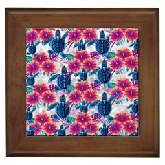 Tropical Flowers Turtles Cbdoilprincess 9a8efa63-1b6b-4226-a85c-858859e581d8 Framed Tile by CBDOilPrincess1