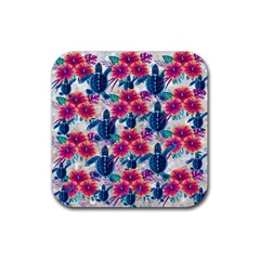 Tropical Flowers Turtles Cbdoilprincess 9a8efa63-1b6b-4226-a85c-858859e581d8 Rubber Coaster (square)  by CBDOilPrincess1